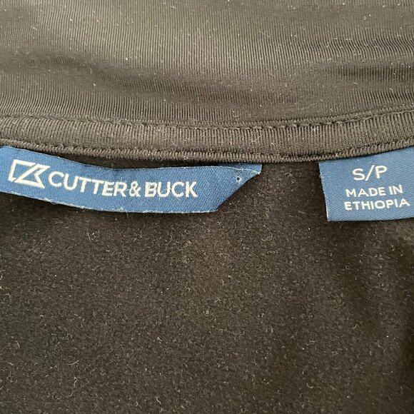 Cutter & Buck 1/2 Zip LS Hi Neck Athletic Recycled Poly + Spandex Top Black Sz S - Picture 7 of 12